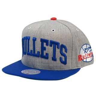 Baltimore Bullets Mitchell Ness NJ11 Basic Arch Grey 2T Snapback Hat 