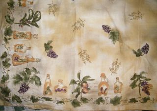   Tablecloth Grapes Wine Bottles Harvest Autumn Colors Fall Table
