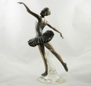 Female Ballet Dancer Figurine Bronzed Art Statue Arabesque from 
