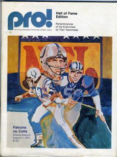 Atlanta Falcons Baltimore Colts 1973 Hall of Fame Game Program Atlanta 