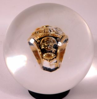 1966 Vince Lombardi Packers Championship Ring in Lucite