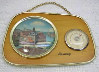   Wood Wooden Souvenir Thermometer Bamberg Germany Altes Rathaus