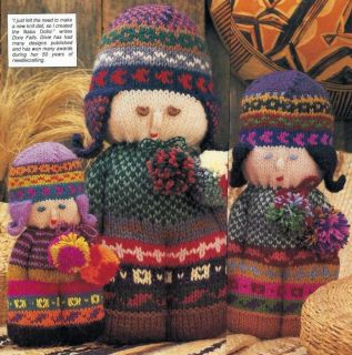 29K KNITTING PATTERN FOR Colorful All Knitted Baba Dolls 3 Sizes