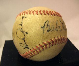 Babe Ruth Lou Gehrig Replica Dual Signed 1935 Autographed Baseball 