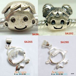   Silver Charm Pendants Baby Collection Jewelry Bracelet Beads
