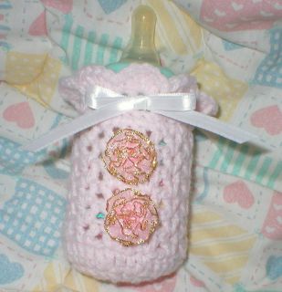 Crocheted Baby Doll 4 oz Bottle Cover 5 Choices