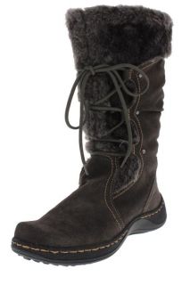 Bare Traps New Elicia Gray Suede Faux Fur Lined Mid Calf Boots Shoes 