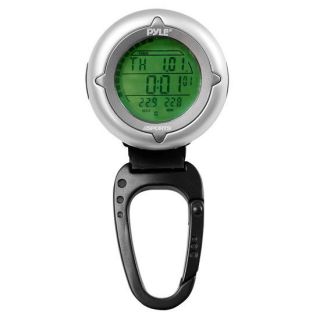Pyle Handheld Carabiner Compass w Backlight Stop Watch