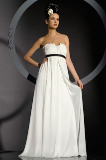 Bari Jay 815 Size 18 Special Occasion Bridal Gown Ivory Blk Sash 