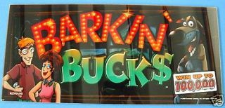 Barkin Bucks$ Slot Machine Glass 31 007835 BB 00