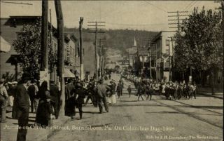 BARNESBORO PA Columbus Day Parade c1910 Postcard