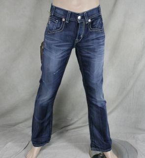 MEK Denim Jeans Mens Baroda Medium Blue Slim Bootcut