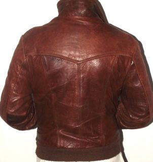 Vintage William Barry® Mens Leather Bomber Flight Jacket USA Made 42 