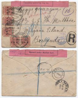 Transvaal 1902 pow Censor Cover Scarce Destination Bermuda H336