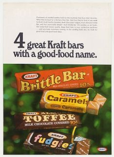 68 Kraft Brittle Bar Caramels Almond Toffee Fudgies Ad