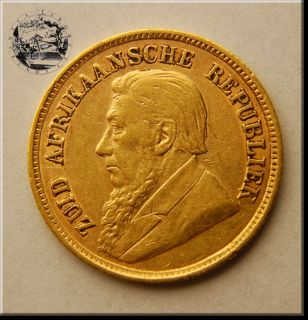 South Africa 1/2 POND (Een)1896 Gold Zuid Afrikaansche Republiek