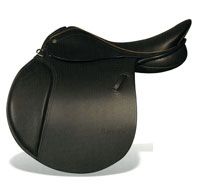 the seat on this pony saddle helps the jounger rider