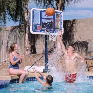   44 Telescoping Portable Poolside Water Basketball Hoop System