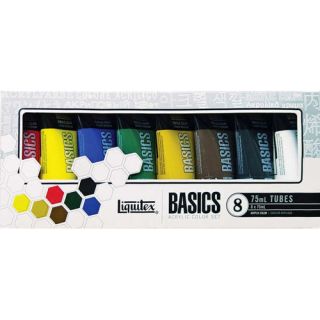 Liquitex Basics Acrylic Paint Assorted 8 Color Set 75ml Squeeze Tubes 