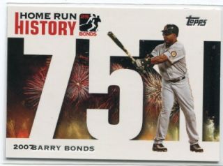 Barry Bonds 2005 Topps Barry Bonds Home Run History HR751 #751 S F 