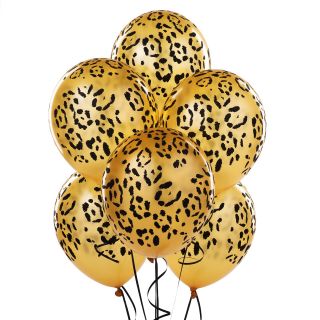 leopard spots latex balloons 6 includes 6 latex balloons 205395 