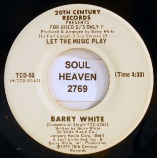 BARRY WHITE Let The Music Play 20TH CENTURY Records TCD 53 Funk 45 