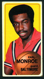   Basketball 20 Earl The Pearl Monroe EX Cond Baltimore Bullets