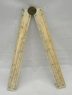 English Engineering 19c Ox Bone Ruler by Bate Company