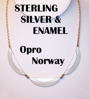 Vintage Sterling Silver Enamel Necklace by Opro Norway