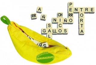 Spanish Bananagrams Word Game Scrabble w Travel Pouch