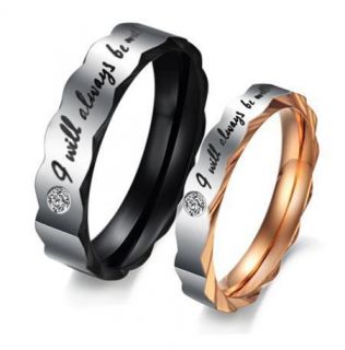 New Wedding Ring Set Titanium Steel Ring Promise Engagement Bands 