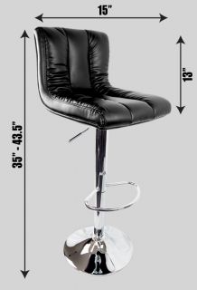   Seat Black PU Leather Modern Adjustable Hydraulic Bar Stool