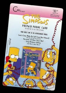 The Simpsons Bart Phonebooth Calltime 1995 Phone Card