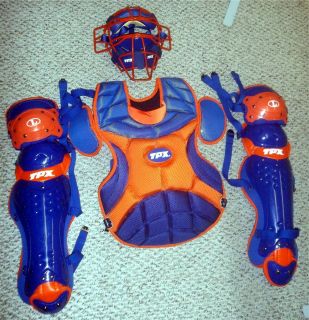 TPX Pulse Baseball Catchers Protective Gear New Royal Orange 16 