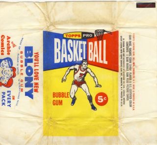topps pro basketball bubble gum trading card wrapper