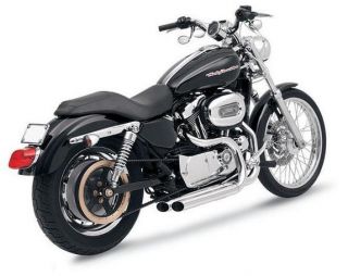 Bassani Pro Street Slash Cut Exhaust Chrome Harley XL 07 08