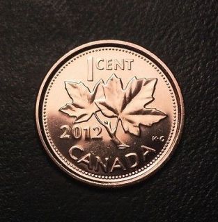 2012 CANADIAN PENNY CENT BU FROM RCM MINT ROLL NON MAGNETIC LAST YEAR 