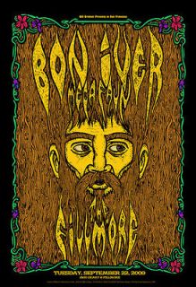 Newly listed MINT 2009 BON IVER FILLMORE CONCERT POSTER BGF1024