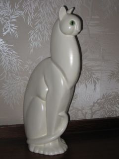 MID CENTURY ROYAL HAEGER WINKING EYE CAT POTTERY FIGURE 20+ INCHES 