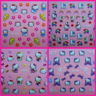 HELLO KITTY 3D NAIL ART STICKERS ONLY 99P 23 DESIGNS IDEAL STOCKING 