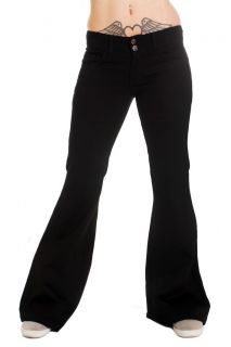 NEW womens BLACK Stretch 70s RETRO, Kick Flare Jeans Sizes 8 to 18 