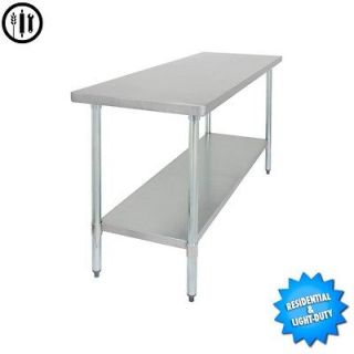 Economy Stainless Steel Flat Top Work Table with Undershelf  24 x 36