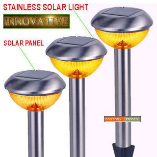 12 Pack Stainless Steel Solar Landscape Light Lamp Amber LED