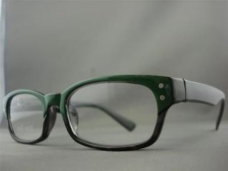 25 Retro Green and Black Reading Eyeglasses Designer Glasses Men 