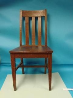   Mission Oak Machine Age Wood Chair Sturdy Desk Office Antique 36 1/2