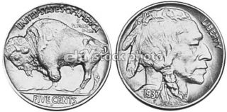 5 Cents, 1937, Buffalo Nickel