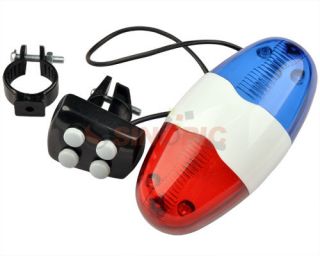 BLUE RED BICYCLE BIKE 4 TONES ELECTRONIC LIGHT SIREN BEEPER HORN BELL 