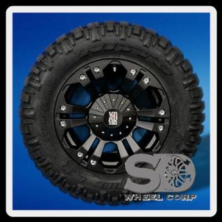 18 WHEELS RIMS XD MONSTER MATTE BLACK WITH 285 65 18 NITTO TRAIL 