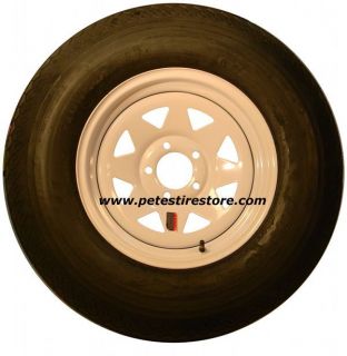 Greenball Towmaster Trailer Tire & White Spoke Wheel ST225/75D15 (5 on 