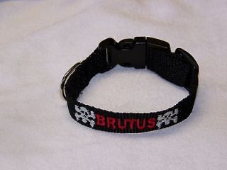 Personalized Embroidered Dog Collar with Skulls Pet Gift X Small Med 